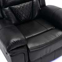 Home Theater Seating Manual Recliner Chair With Led Light Strip For Living Room, Bedroom