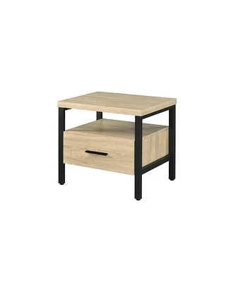 Simplie Fun Yawan Accent Table, Oak Black Finish