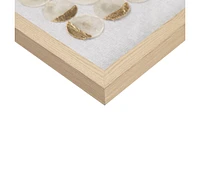 Aurelian Emblem Natural Capiz With Gold Foil 2-Piece Shadowbox Wall Decor Set