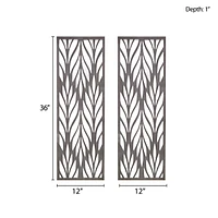 Florian Grey Laser Cut Wood 2-Piece Panel Wall Decor Set