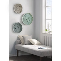 Streamdale Furniture Rossi Textured Feather 3-Piece Metal Disc Wall Decor Set