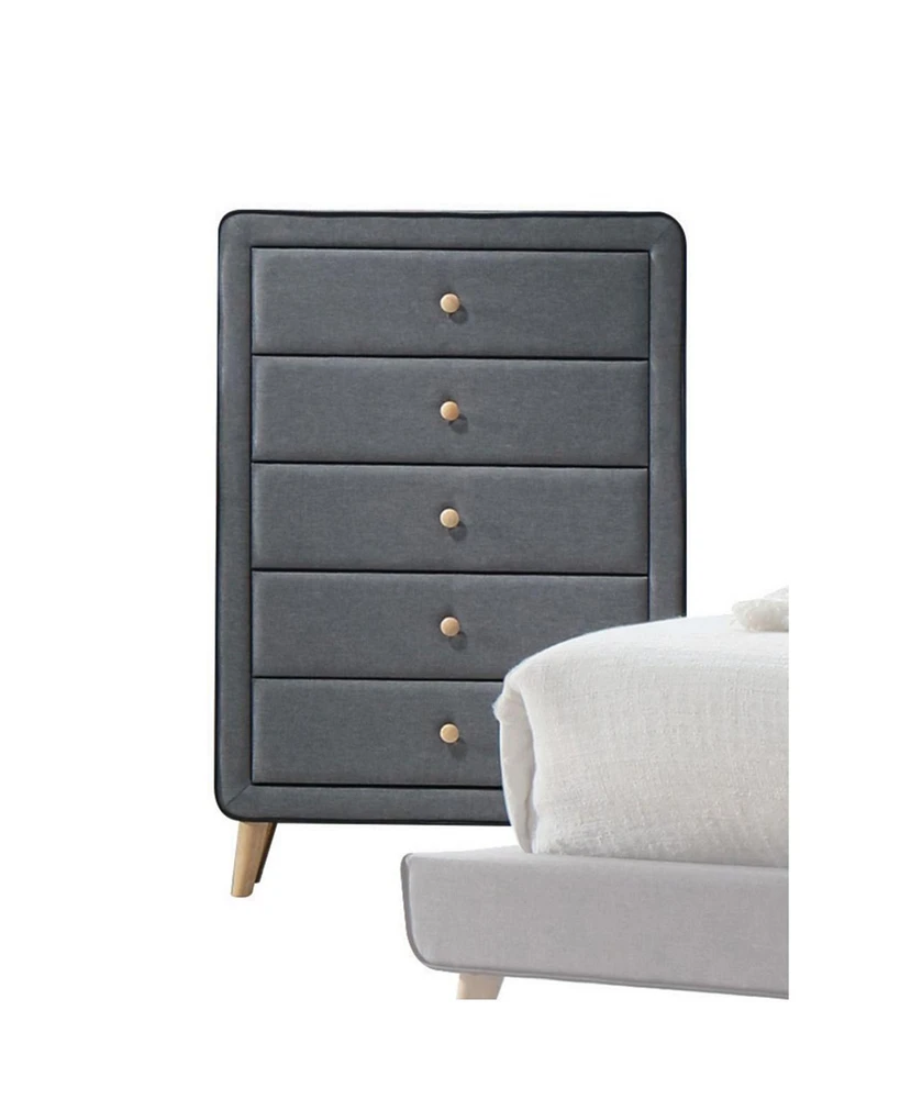 Simplie Fun Valda Chest In Light Gray Fabric