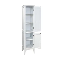 White Freestanding Tower Cabinet with 2 Shutter Doors