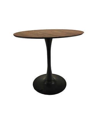 Simplie Fun 31.5" Walnut Dining Table with Pedestal Base