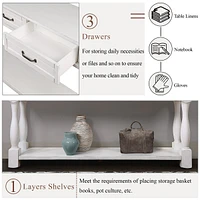 Streamdale Furniture 63" Wood Console Table with Drawers & Shelf