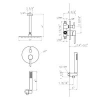 Brushed Nickel Dome Shower System with 10" and Handheld Heads