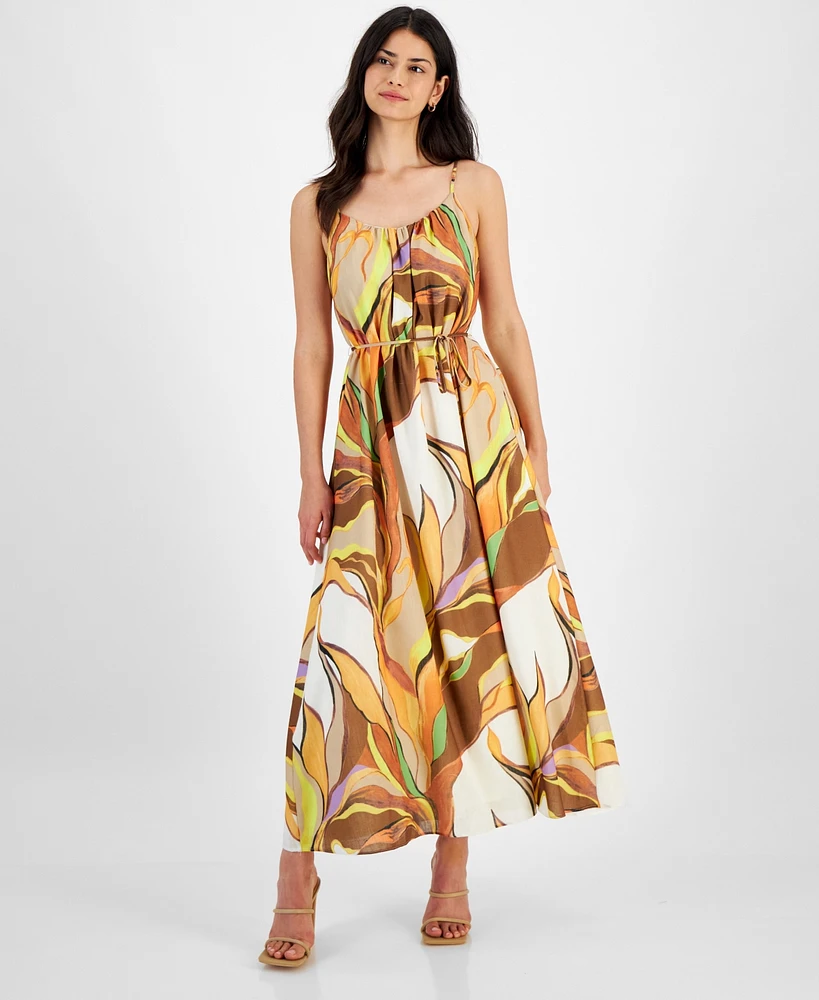 Sam Edelman Women's Printed Palm Sleeveless A-Line Dress