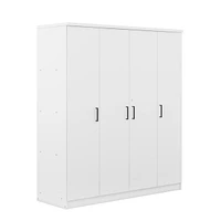 4-Door Wardrobe with 1 Drawer, Gray