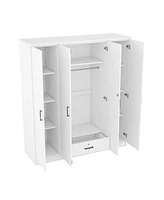 Simplie Fun 4-Door Wardrobe With 1 Drawer