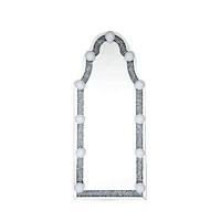 Streamdale Furniture Noralie Accent Floor Mirror In Mirrored & Faux Diamonds