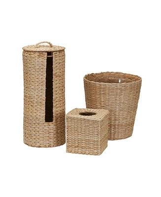 Household Essentials 3-Piece Set Wicker Bathroom Accessories