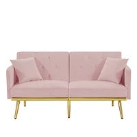 Simplie Fun Pink Velvet Sofa Bed