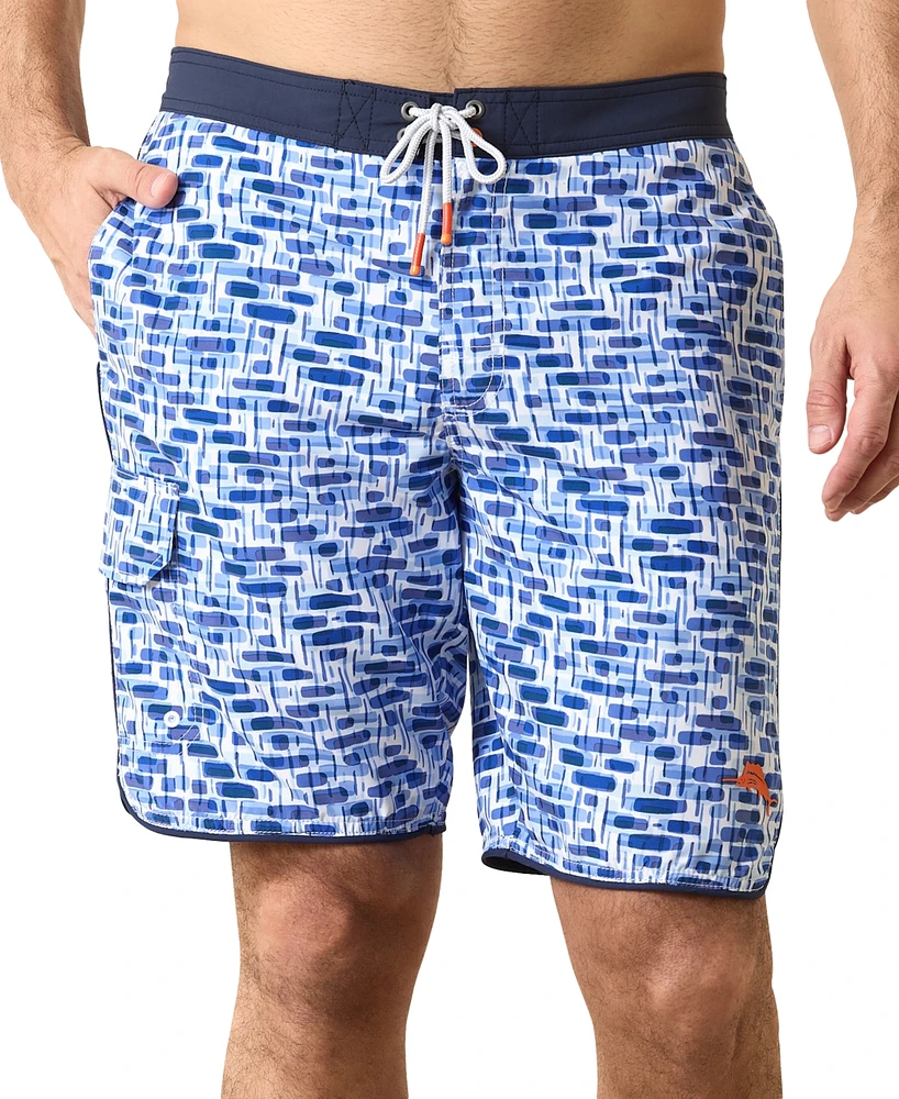 Tommy Bahama Men's Baja Printed Drawstring 9" Swim Trunks