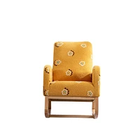 26.8 W Modern Rocking Chair For Nursery, Mid Century Accent Rocker Armchair With Side Pocket