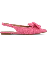 Journee Collection Women's Sabbrina Bow Sling Back Pointed Toe Flats