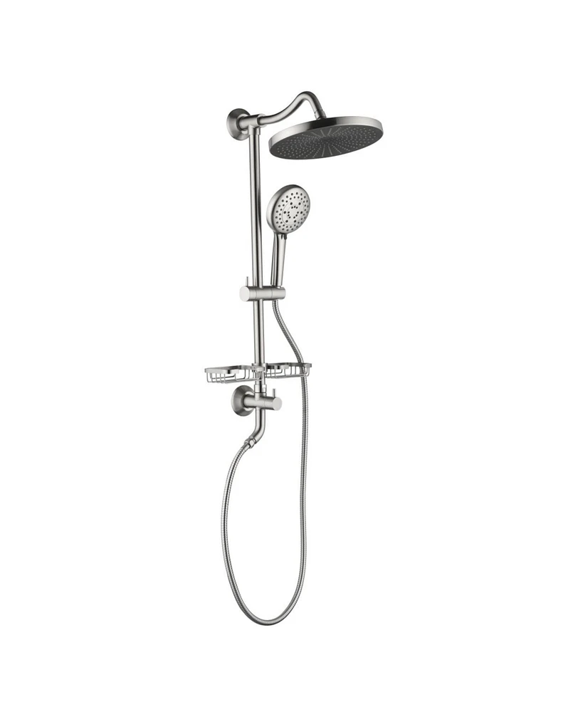 Streamdale Furniture Matte Black Shower System: Rain Showerhead, Hand Shower, Slide Bar