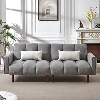 Streamdale Furniture Modern Ivory Convertible Sofa Bed with Pillows