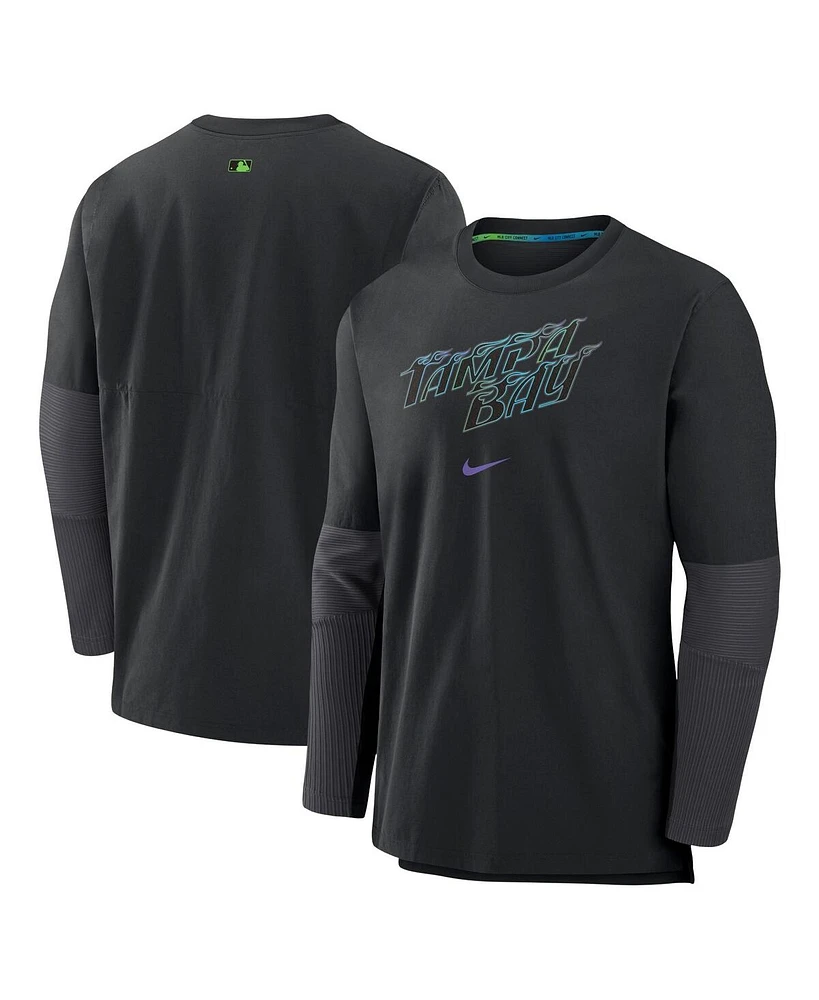 Nike Men's Black Tampa Bay Rays 2024 City Connect Authentic Collection Player Pullover Sweatshirt