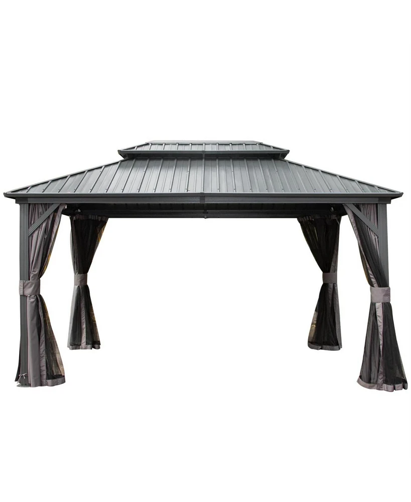 Streamdale Furniture Aluminum Gazebo with Curtains & Netting for Outdoor Use