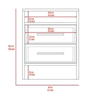 Rowley 2-Drawer 1-Shelf Rectangle Nightstand Light