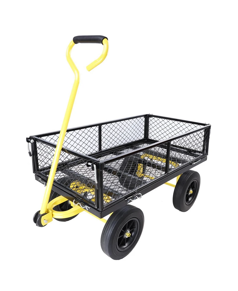 Simplie Fun Solid Wheels Tools Cart Wagon Cart Garden Cart Trucks Make It Easier To Transport Firewood