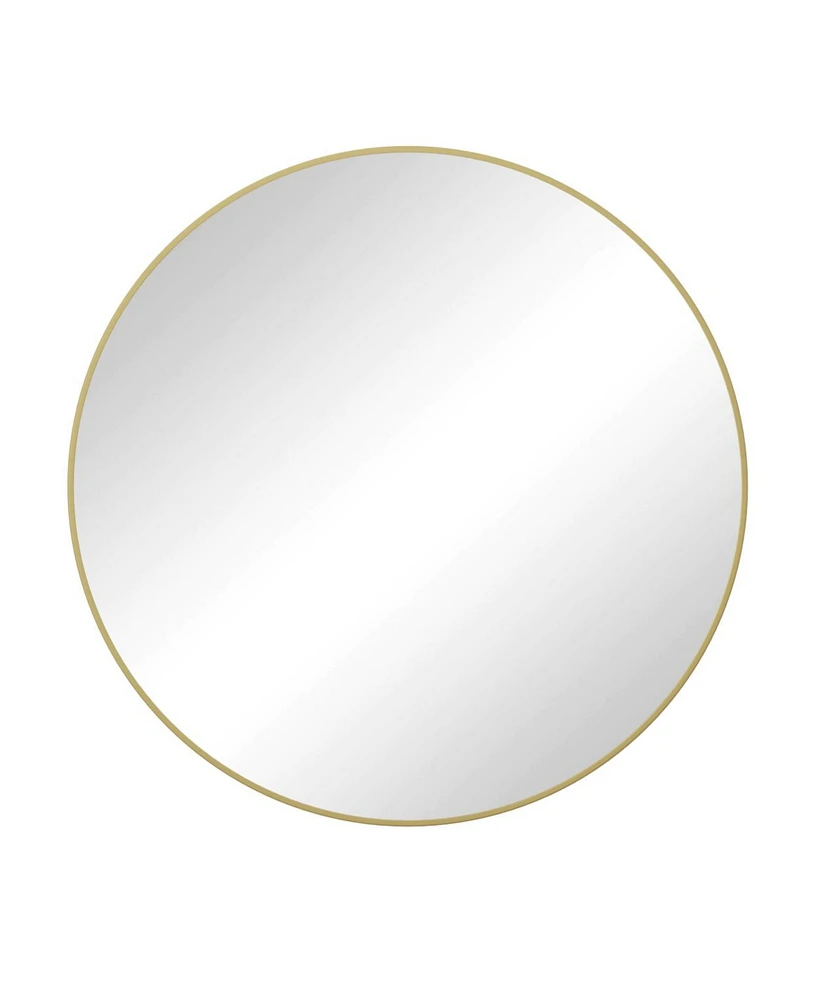 Simplie Fun 28" Wall Mounted Gold Circular Mirror, For Bathroom, Living Room, Bedroom Wall Decor