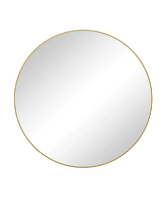 Streamdale Furniture 28" Wall Mounted Gold Circular Mirror, For Bathroom, Living Room, Bedroom Wall Decor