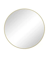 Simplie Fun 28" Wall Mounted Gold Circular Mirror, For Bathroom, Living Room, Bedroom Wall Decor