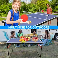 Midsize Foldable Table Tennis Set for Indoor/Outdoor