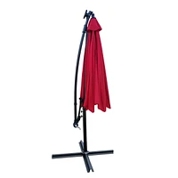 Simplie Fun 10 Ft Outdoor Patio Umbrella Solar Powered Led Lighted 8 Ribs Umbrella With Crank