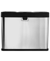 Elama 3 Section 15 Liter/4 Gallon Each Section Trash and Recycling Step Bin