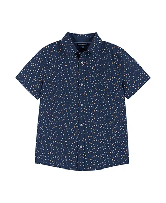 Andy & Evan Toddler Boys / Navy Floral Print Buttondown Shirt