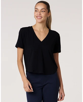 Rebody Active Women's Essentials V Neck Short Sleeve Top