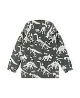 Andy & Evan Toddler Boys Grey Dino Print Color Change Raincoat