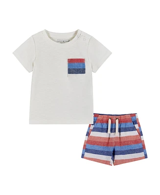 Andy & Evan Baby Boys Lt. Heather Grey T-Shirt Matching Short Set