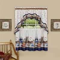 GoodGram Adorable Puppies & Kittens Kitchen Curtain Tier & Swag Set - 58 in. W x 24 in. L