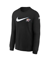 Nike Big Boys and Girls Black Oklahoma City Thunder Swoosh Long Sleeve T-Shirt