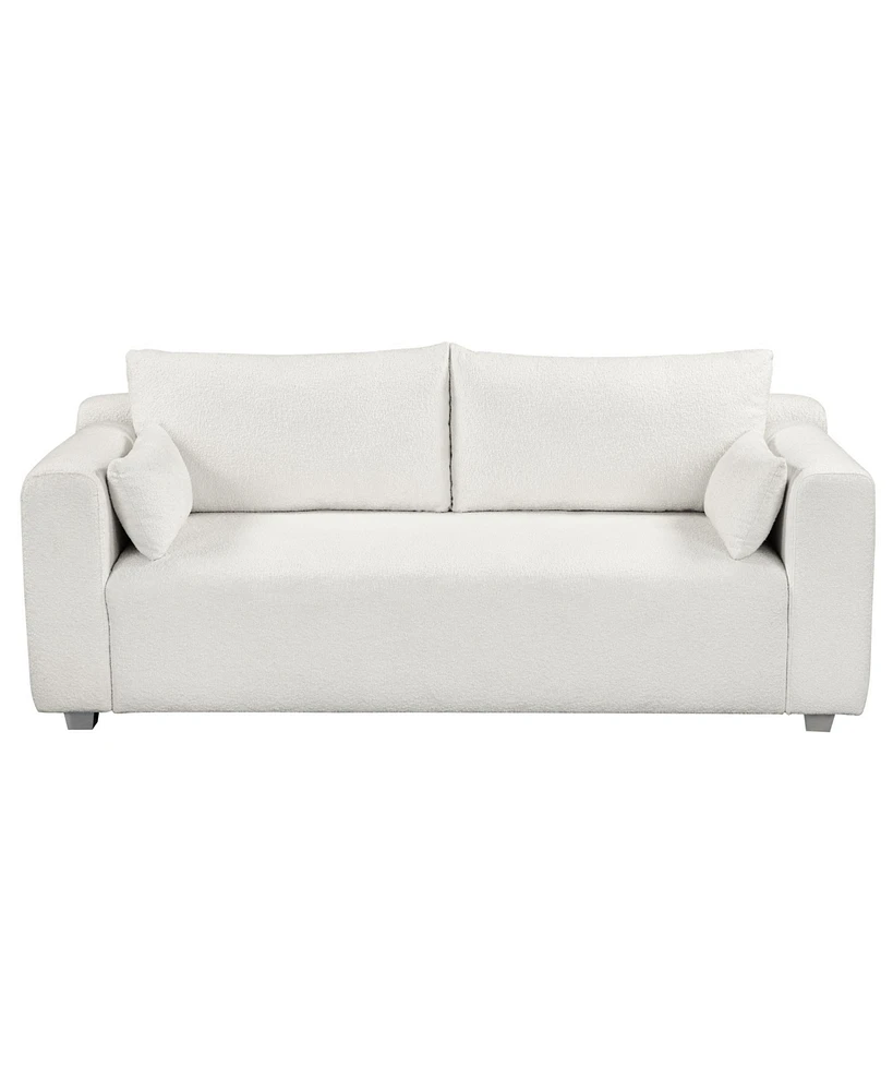 Streamdale Furniture 82x36" Modern Loop Yarn Fabric Sofa with Extra Wide Arms