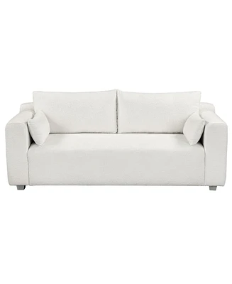 Streamdale Furniture 82x36" Modern Loop Yarn Fabric Sofa with Extra Wide Arms