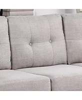 Simplie Fun Dalia Light Gray Linen Modern Sectional Sofa With Right Facing Chaise