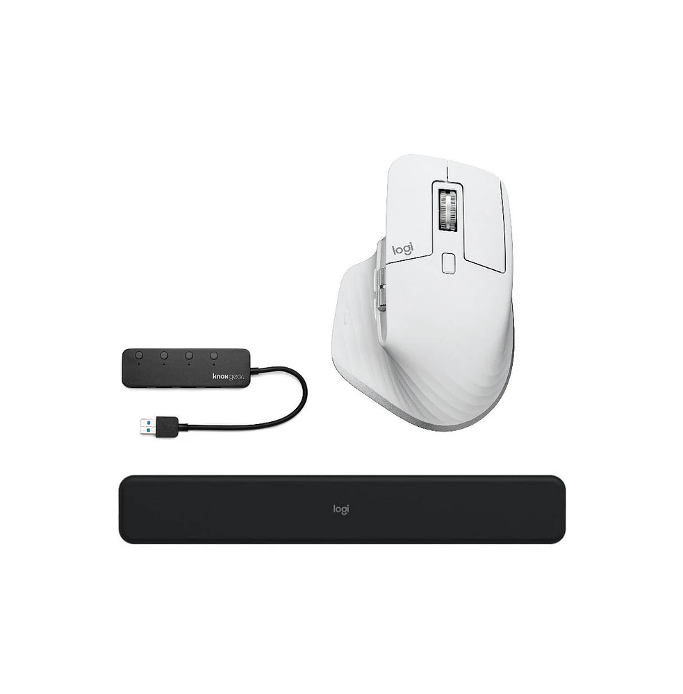 Logitech Mx Master 3S For Mac Wireless Mouse (Gray) with Mx Palm Rest Bundle