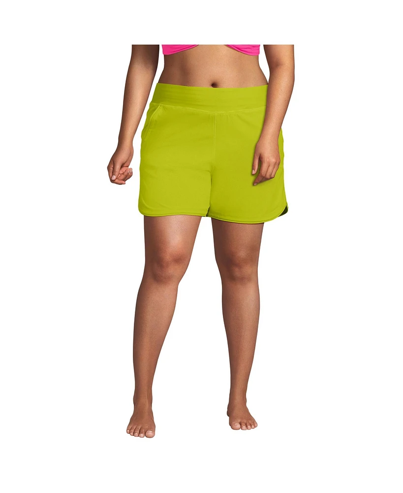 Lands' End Plus 5" Quick Dry Swim Shorts with Panty