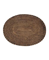 Saro Lifestyle Woven Rattan Placemats Set of 4,14"x19"