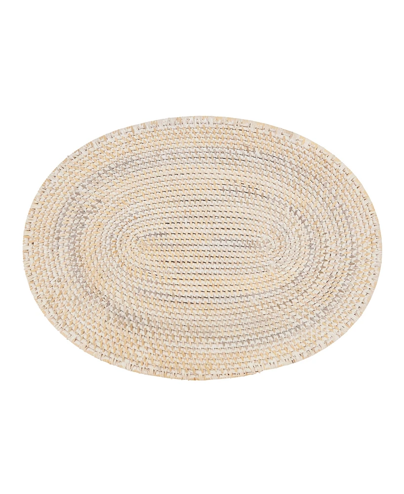 Saro Lifestyle Woven Rattan Placemats Set of 4,14"x19"