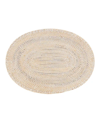 Saro Lifestyle Woven Rattan Placemats Set of 4,14"x19"