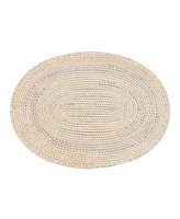 Saro Lifestyle Woven Rattan Placemats Set of 4,14"x19"