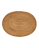 Saro Lifestyle Woven Rattan Placemats Set of 4,14"x19"