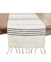 Saro Lifestyle Sleek Dash and Stripe Table Runner, 16"x72"