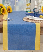 Saro Lifestyle Multicolored Band Table Runner, 16"x72"