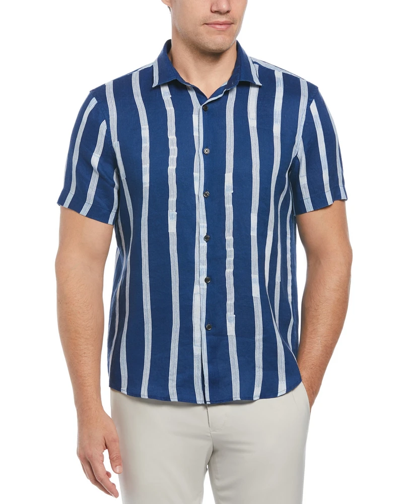 Perry Ellis Men's Paint Stripe Short-Sleeve Button-Front Shirt